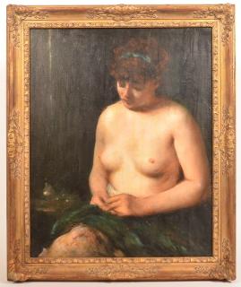 Appraisal: Unsigned th Century Oil on Canvas Painting of a Nude