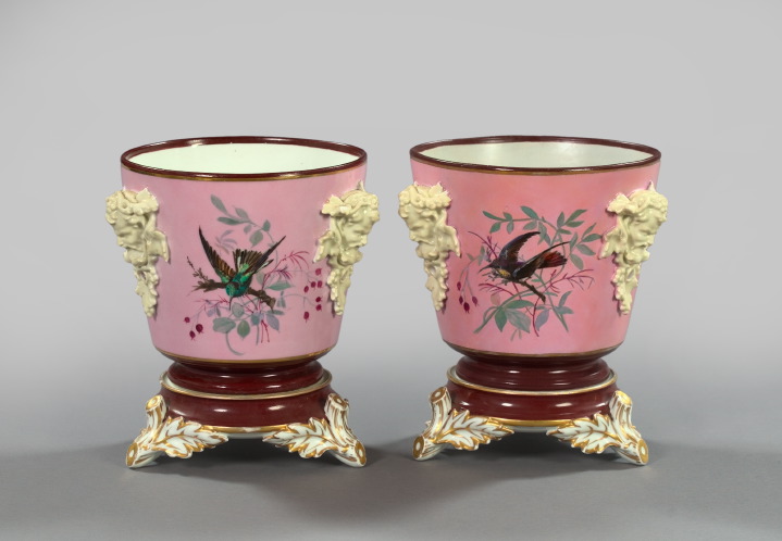 Appraisal: Large Fine and Rare Pair of Limoges Richly Enameled and