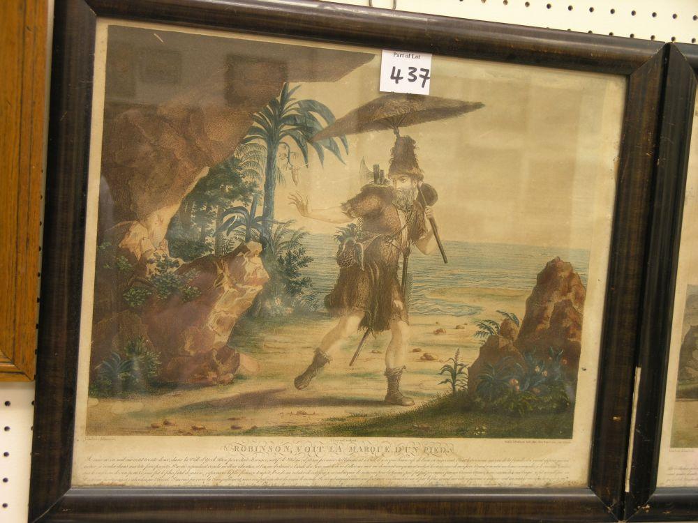 Appraisal: A set of six th century French Robinson Crusoe prints