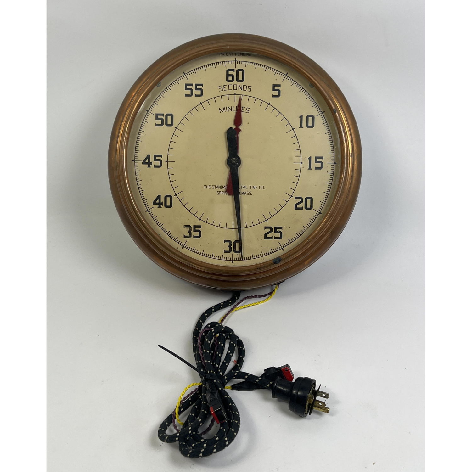 Appraisal: Standard Electric Time Company Springfield Massachusetts Copper Timer Clock Dimensions