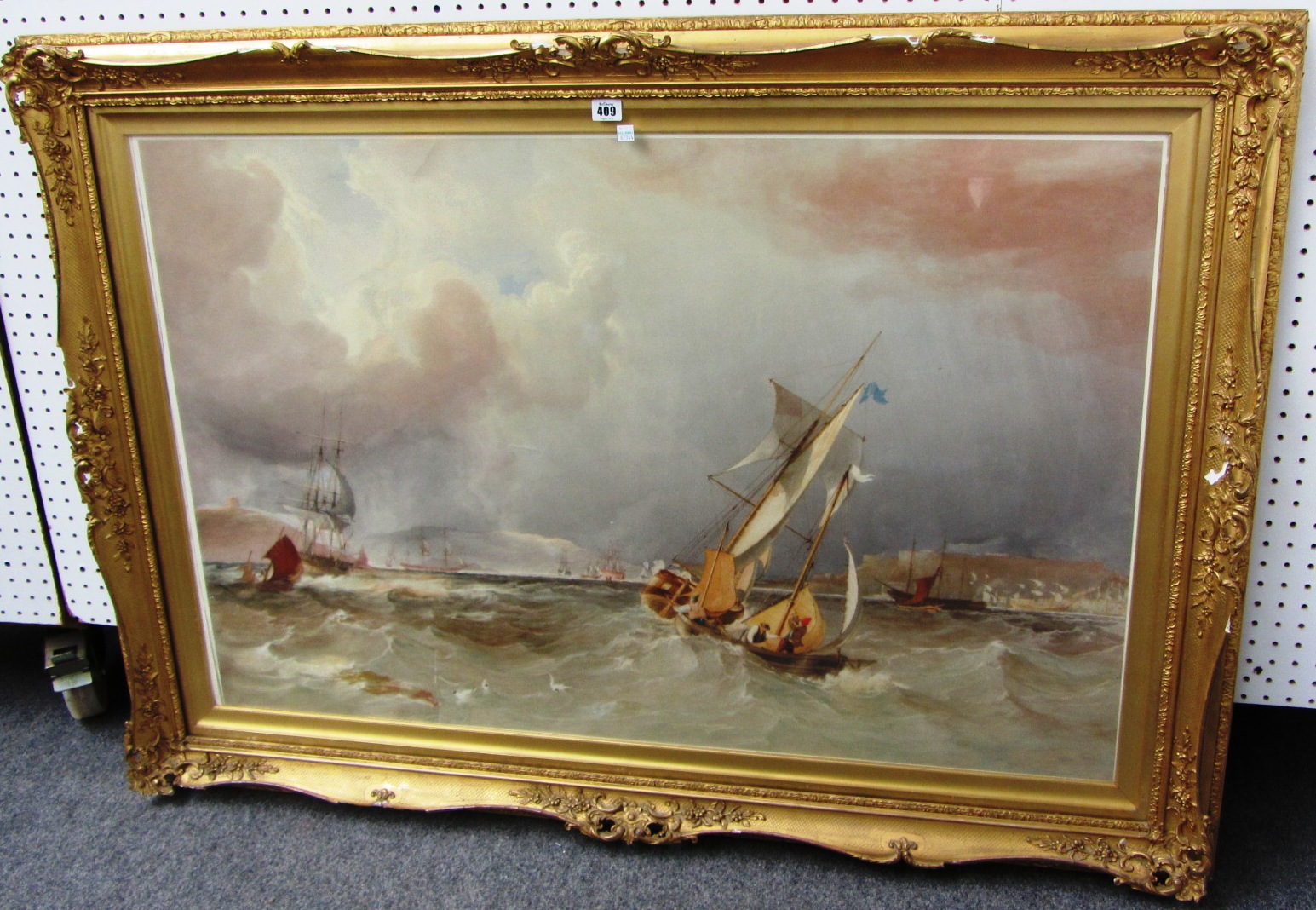 Appraisal: Anthony Vandyke Copley Fielding - Shipping in a stiff breeze