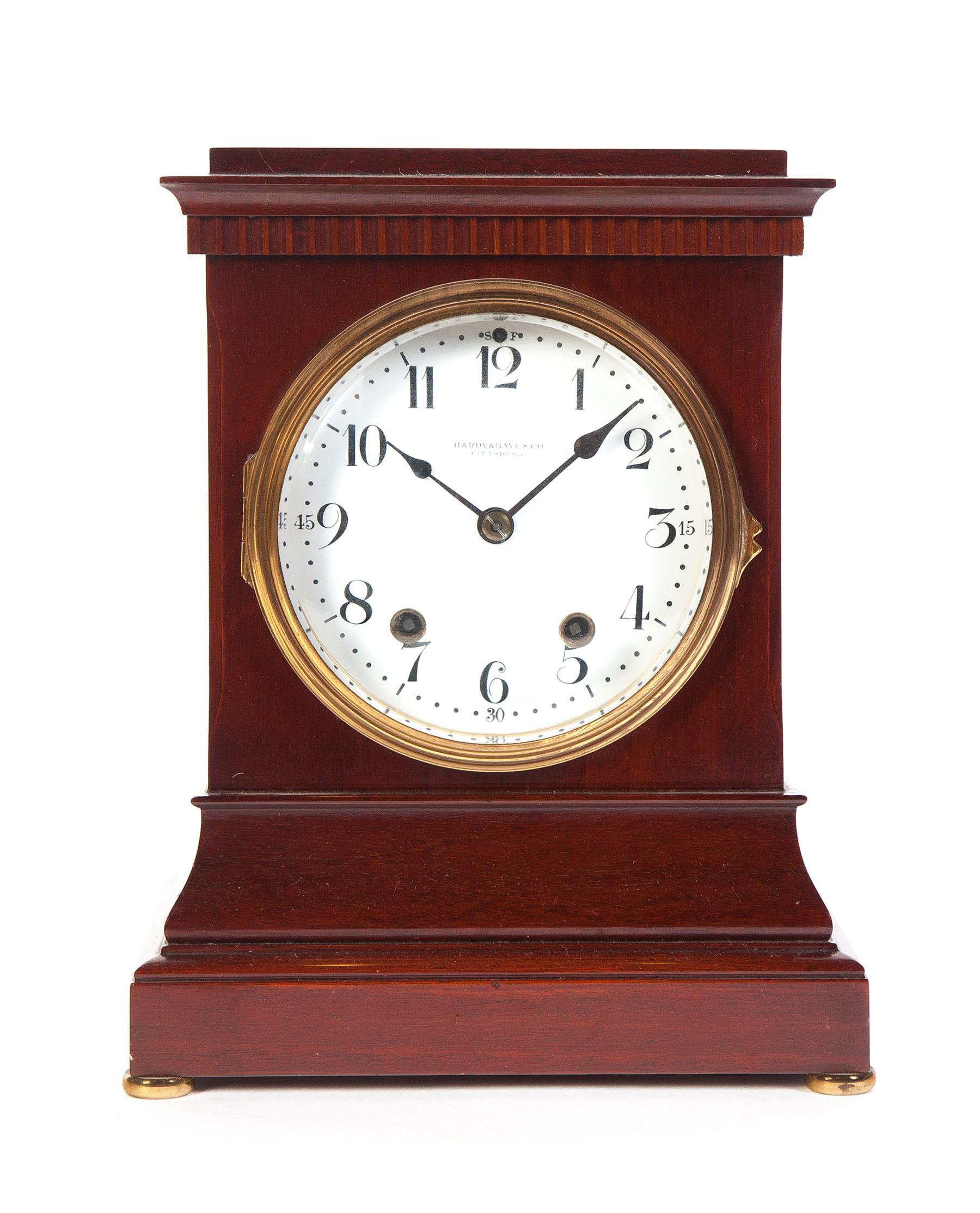 Appraisal: HARDY HAYES COMPANY MANTEL CLOCK Pittsburgh Pennsylvania ca Dentil work