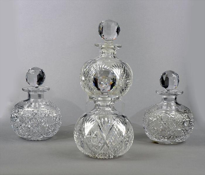 Appraisal: Two Pairs of American Brilliant Cut Glass Scent Bottles and