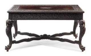 Appraisal: An Anglo-Indian Hardwood Console Table late th century having a