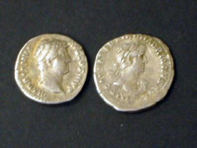 Appraisal: TWO HADRIAN DENARII with Salus and Aeternitas on reverse