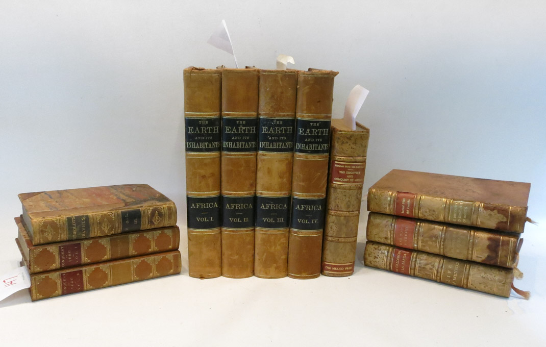 Appraisal: ELEVEN LEATHER-BOUND BOOKS including titles such as The Earth and