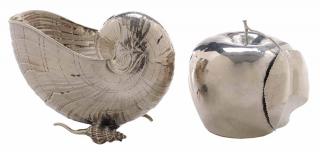 Appraisal: Buccellati Sterling Shell and Apple Italian th century nautilus form