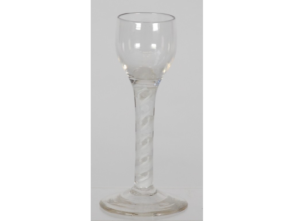 Appraisal: AN ANTIQUE th CENTURY OPAQUE TWIST WINE GLASS the ogee