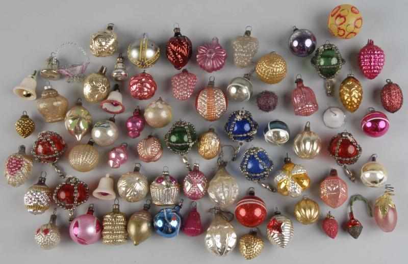 Appraisal: Large Lot of Small Glass Christmas Ornaments Description Circa s