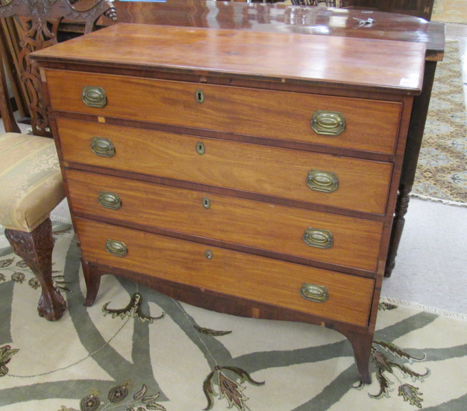 Appraisal: FEDERAL MAHOGANY DRESSER American early th century having four graduated