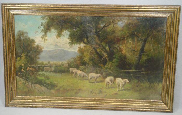 Appraisal: J T Flaherty American th c o c Sheep in