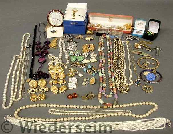 Appraisal: Large group of costume jewelry and accessories to include Seiko