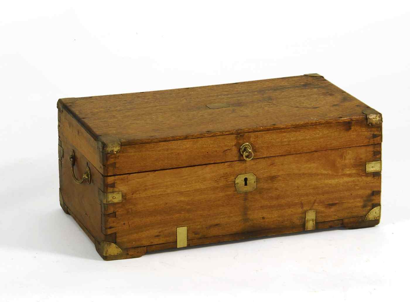 Appraisal: BRASS-BOUND CAMPHORWOOD CHEST th CenturyHeight Width '' Depth '' ''