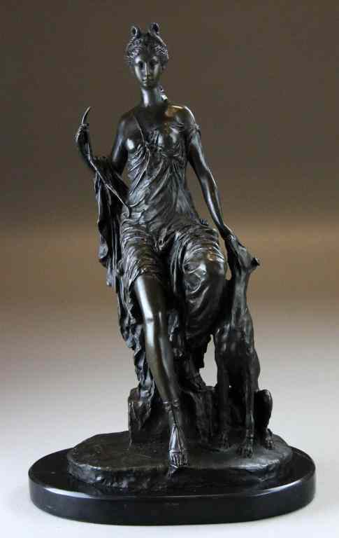 Appraisal: After Ferdinand Preiss Bronze SculptureDepicting a Greek figure holding a