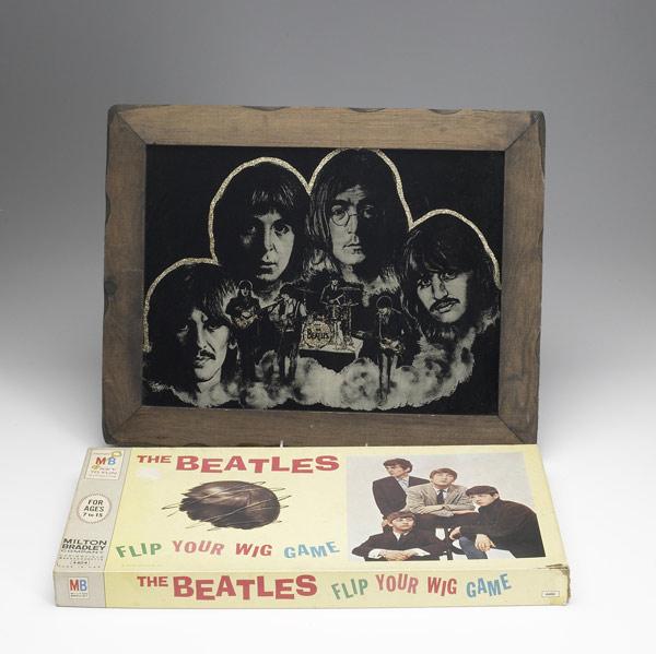 Appraisal: BEATLEMANIA Large group of Beatles collectibles includes pins magazines a