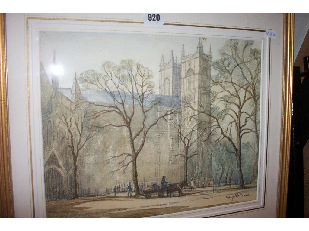 Appraisal: A watercolour and pencil study of Westminster Abbey signed bottom