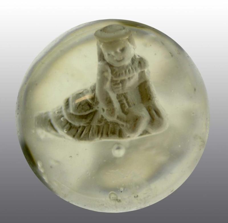 Appraisal: Sulphide Marble Description Includes little girl with a mallet Polished