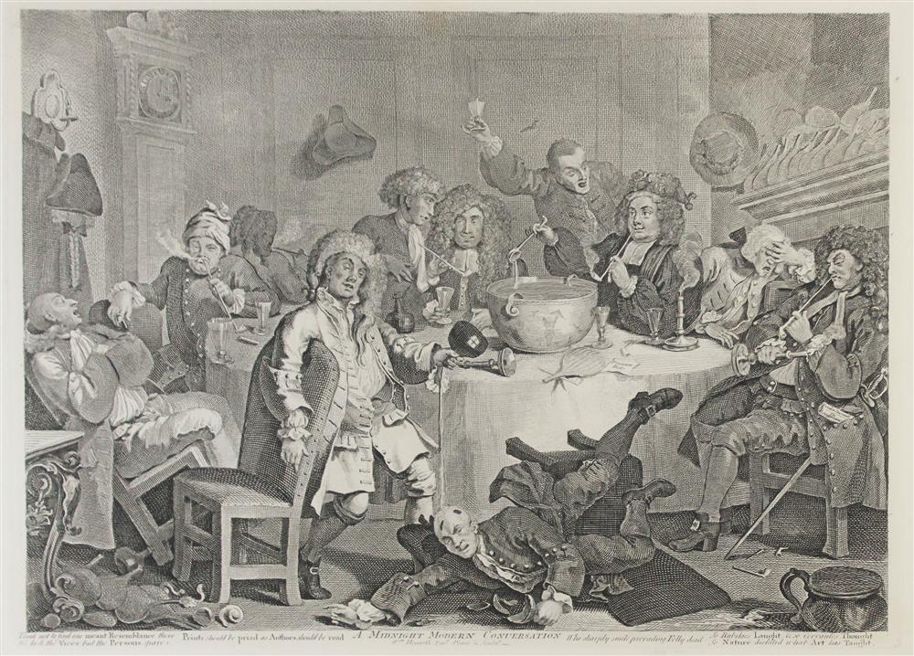 Appraisal: WILLIAM HOGARTH BRITISH - A MIDNIGHT MODERN CONVERSATION Print x