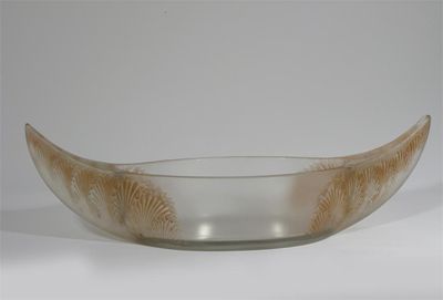 Appraisal: Acanthes' no a Lalique stained and frosted glass jardiniere designed