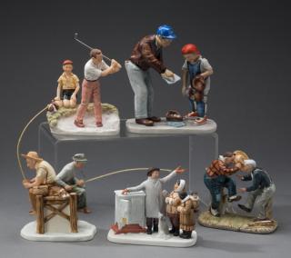 Appraisal: Gorham Norman Rockwell porcelain figurines Group of five Gorham limited