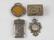 Appraisal: A Victorian sterling silver vesta case with suspensory loop and