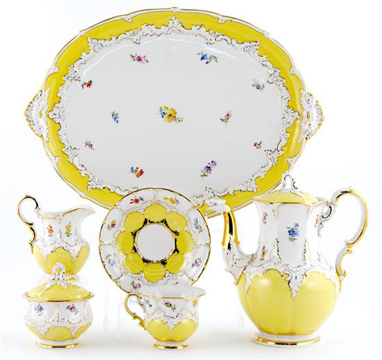 Appraisal: Meissen porcelain dessert service first half th century rococo pattern