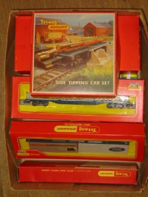 Appraisal: Triang Hornby wagons and acessories including R tipping wagon set