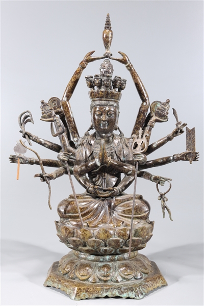 Appraisal: Chinese bronze model of a multi-armed deity as-is condition some