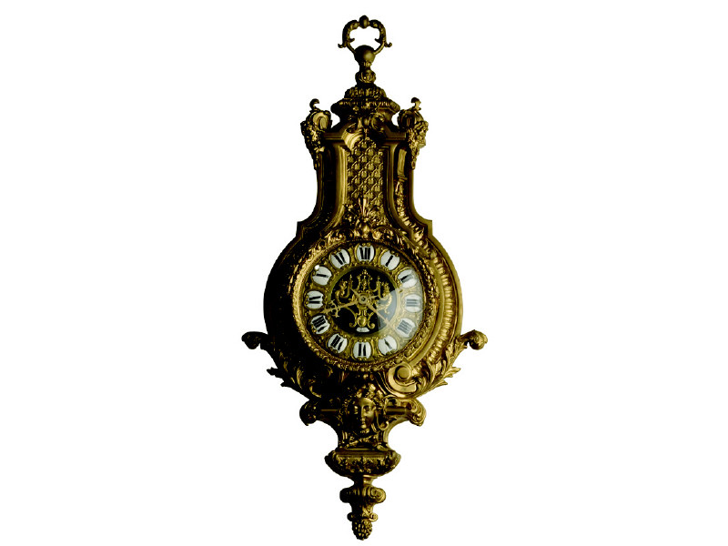 Appraisal: FRENCH ORMOLU CARTEL WALL CLOCK Louis XVI style cast gilt