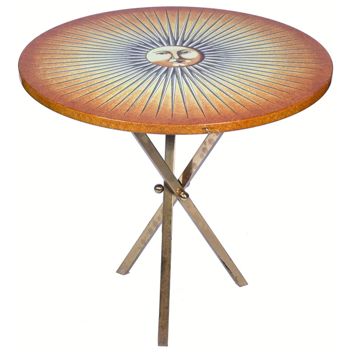 Appraisal: Piero Fornasetti occasional table Italy round top with lacquered sunburst