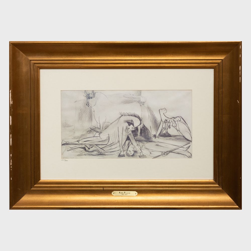 Appraisal: After Pablo Picasso - Study for Guernica Photomechanical reproduction numbered