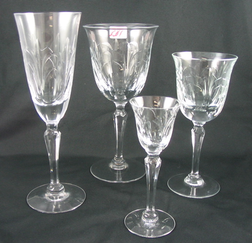 Appraisal: FOUR SETS OF MATCHING CUT CRYSTAL GOBLETS pieces total Including