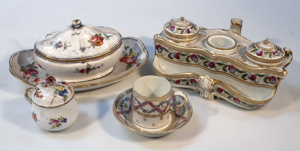 Appraisal: Various Continental porcelain comprising a Sevres style coffee can and