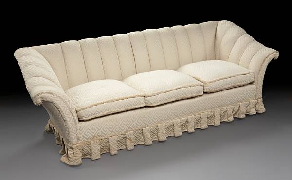 Appraisal: An impressive Art Deco salon sofa circa The curving channel