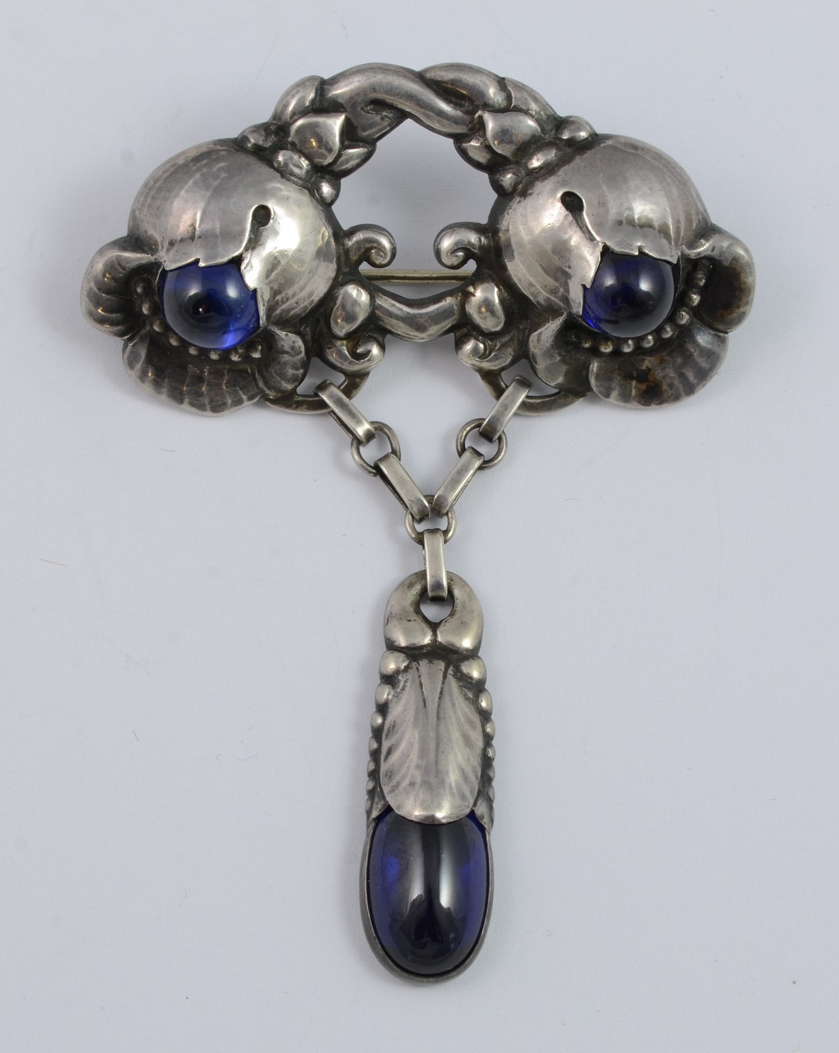 Appraisal: Evald Nielsen Sterling and Labradorite Drop Brooch marks for Denmark