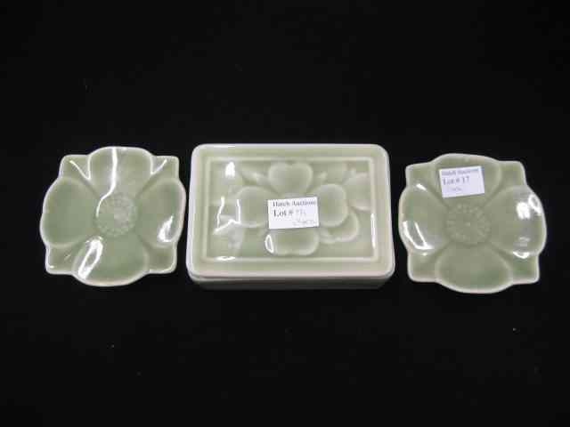 Appraisal: pc Rookwood Pottery Smoking Set '' x '' cigarette box