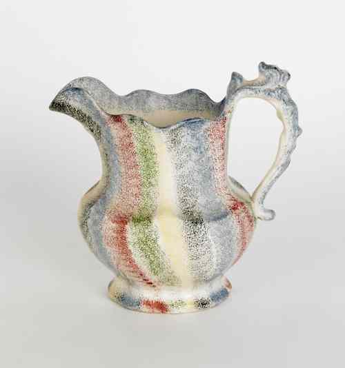 Appraisal: Five color rainbow spatter pitcher th c h