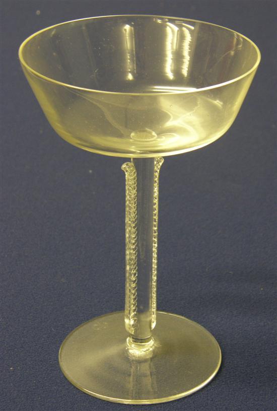 Appraisal: Lalique cocktail glass the moulded stem with stylised foliage decoration