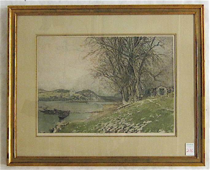 Appraisal: LUIGI KASIMIR ETCHING AND AQUATINT Austrian - Danube Near Vienna