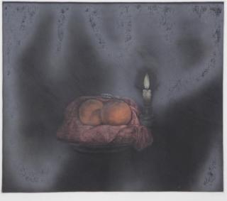 Appraisal: YOKAI Tomoe Mezzotint Two Oranges Signed lower right titled center