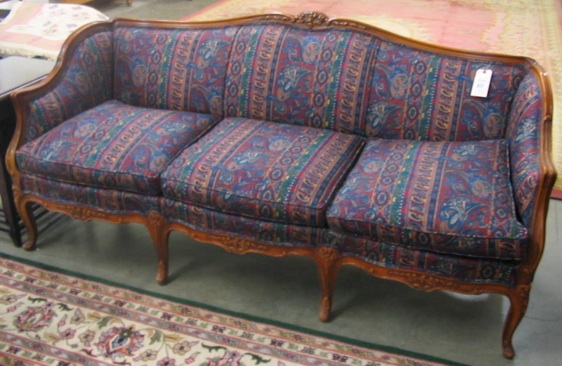 Appraisal: LOUIS XV STYLE SOFA American mid th century having a