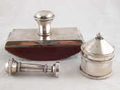 Appraisal: A Russian silver inkwell seal and desk blotter Moscow -