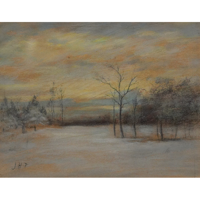 Appraisal: John Henry Twachtman American - Winter Landscape c pastel x