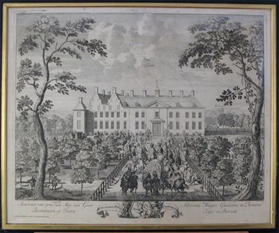 Appraisal: Engraved by Peter Schenk The arrival of William of Orange