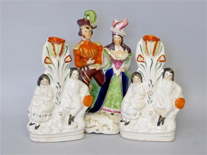 Appraisal: Staffordshire porcelain figural groupsengland th century