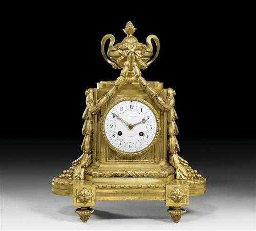 Appraisal: MANTEL CLOCK late Louis XVI style the dial signed BEAUGRAND