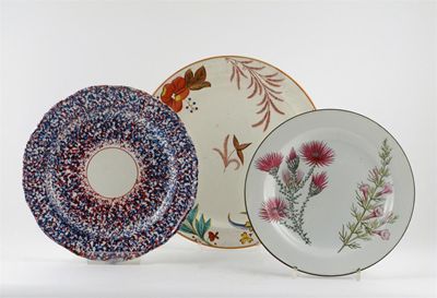 Appraisal: A pair of Wedgwood pearlware plates decorated with botanical specimens