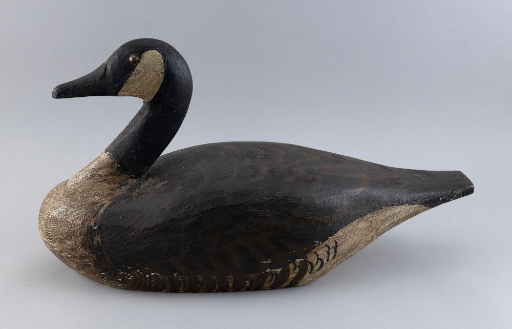 Appraisal: MASSACHUSETTS CANADA GOOSE DECOY th Century Maker unknown Tack eyes