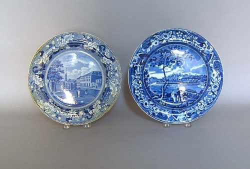 Appraisal: Two Historic blue Staffordshire plates depicting Fairmont and Park Theater