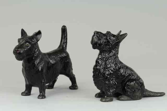 Appraisal: LOT OF TWO SCOTTIE DOORSTOPS Two realistic looking full figured